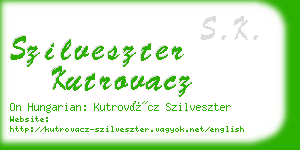 szilveszter kutrovacz business card